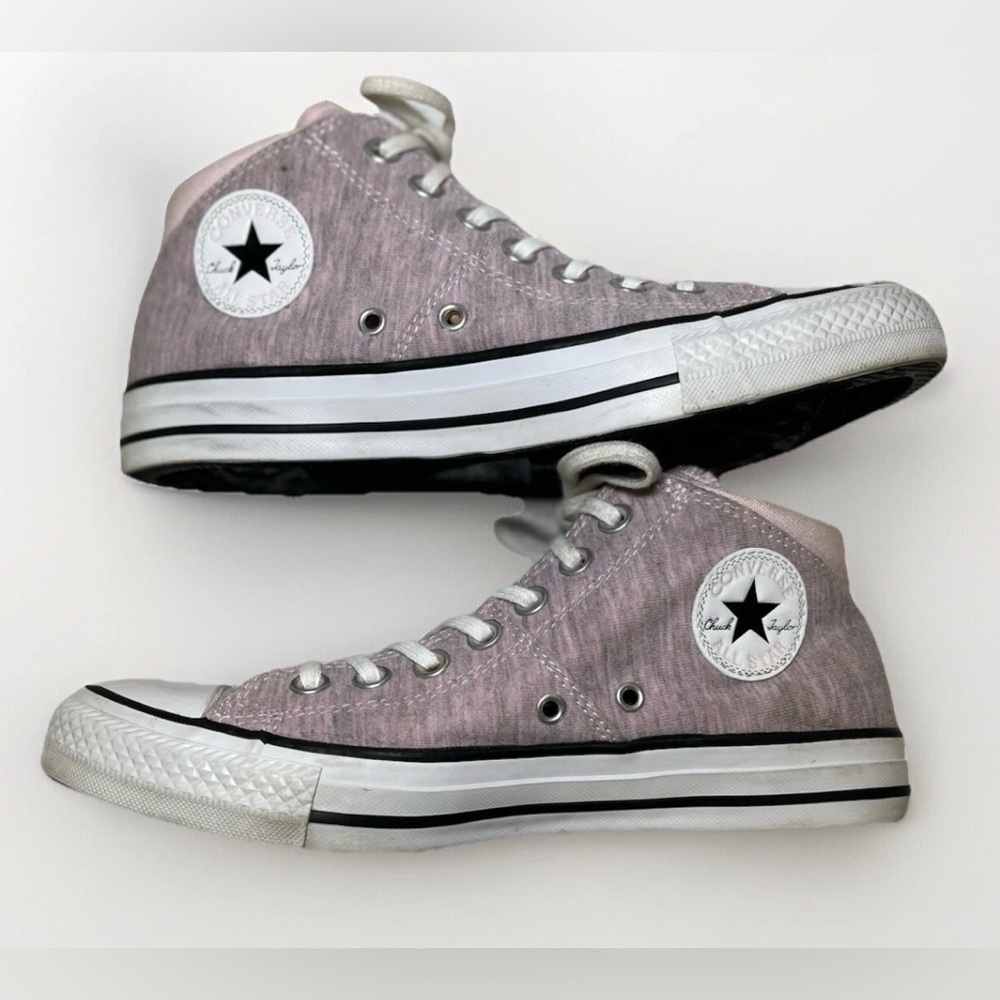 Converse Shoes Womens 8 Chuck Taylor All Star Sneakers Pink Gray Canvas High - Picture 4 of 12